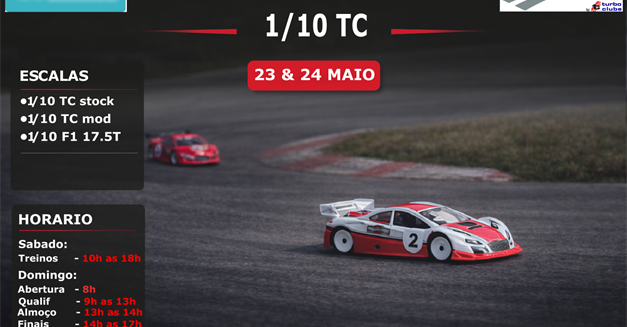 2ª Prova do Campeonato Nacional 1/10 TC Stock, Mod e Trofeu F1